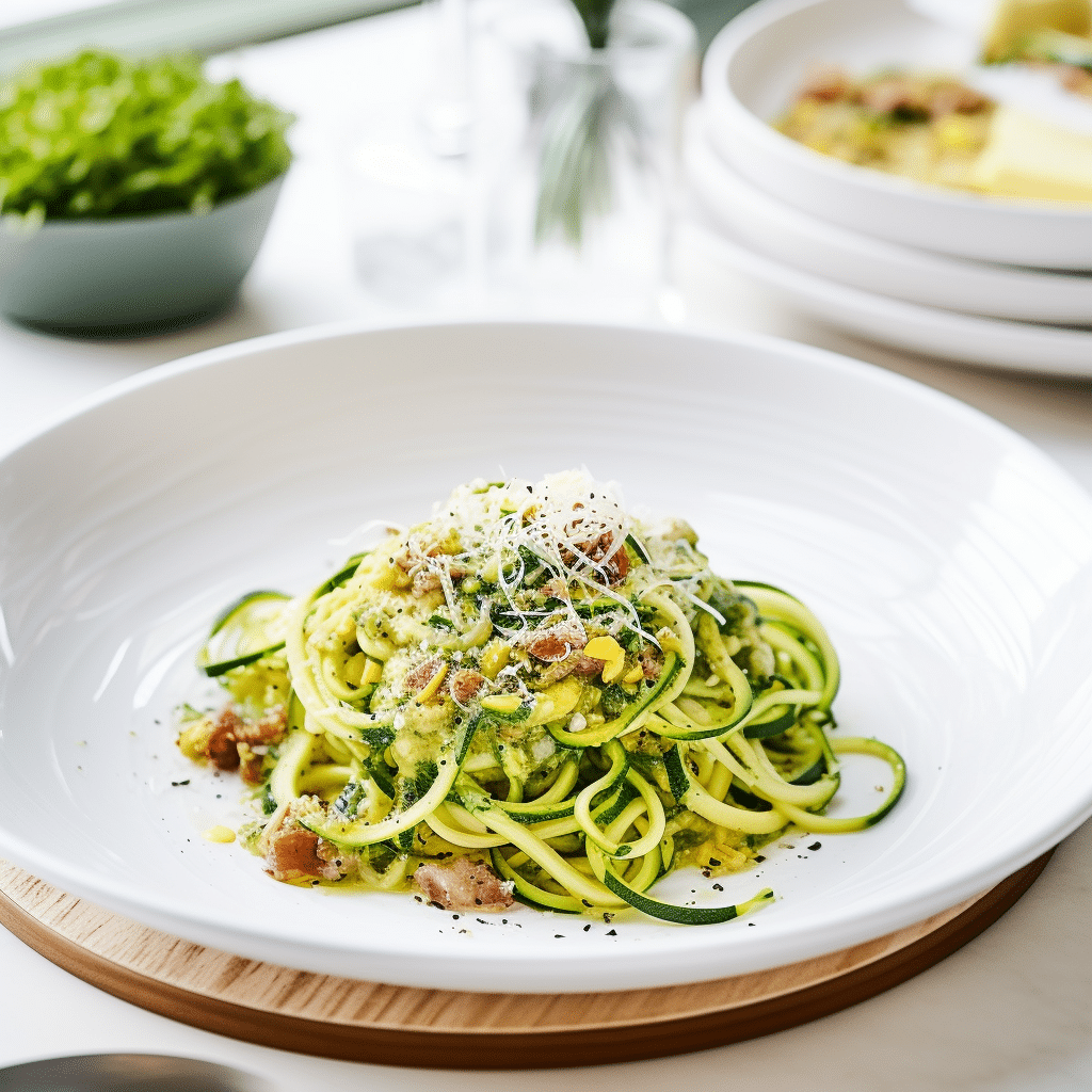 Keto Zucchini Carbonara Ready to Serve
