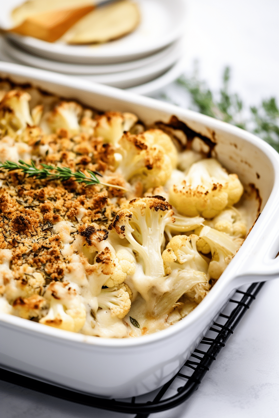 Low Carb Cauliflower and Leek Gratin Ready to Serve