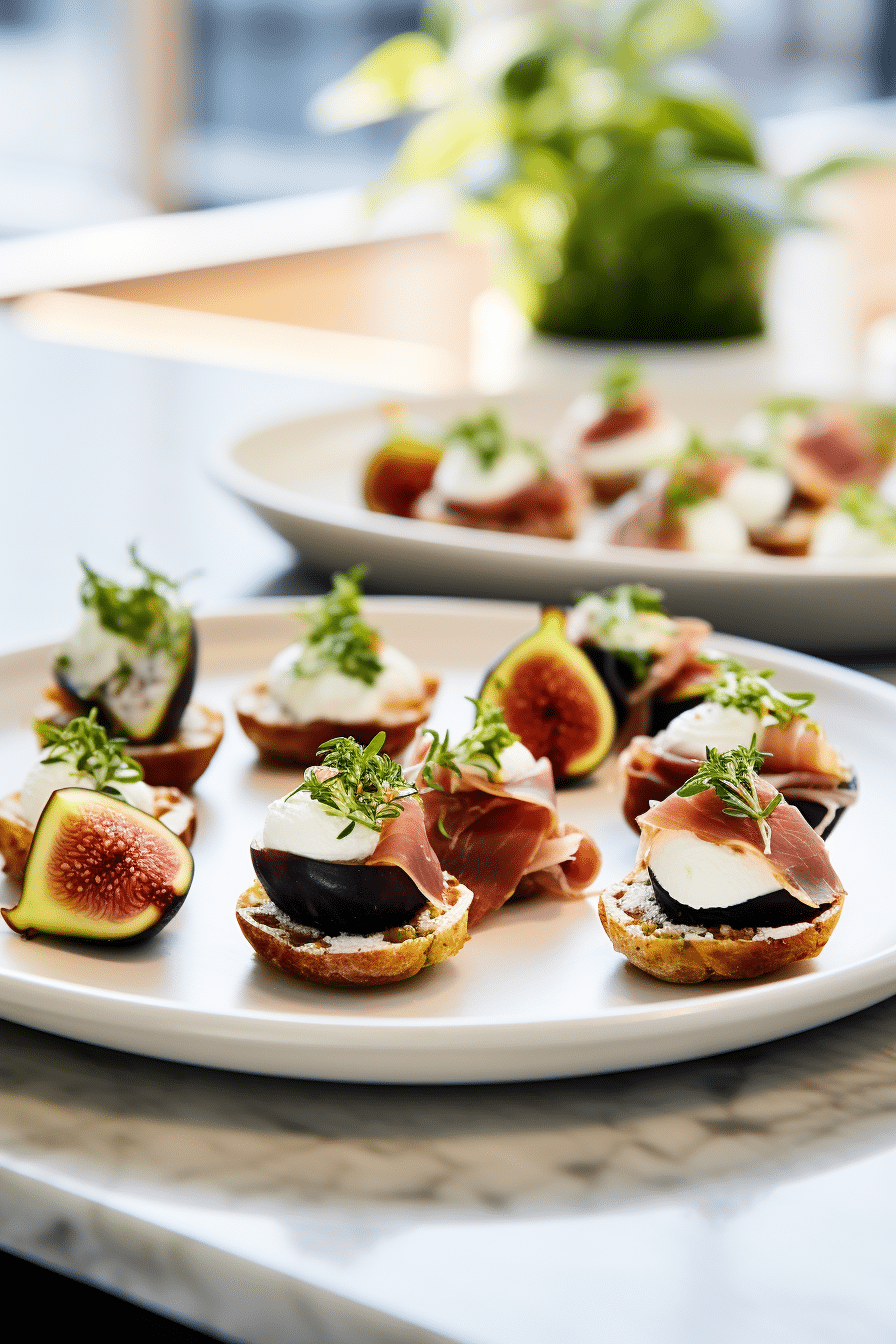Low Carb Crispy Prosciutto Cups with Whipped Goat Cheese and Fig