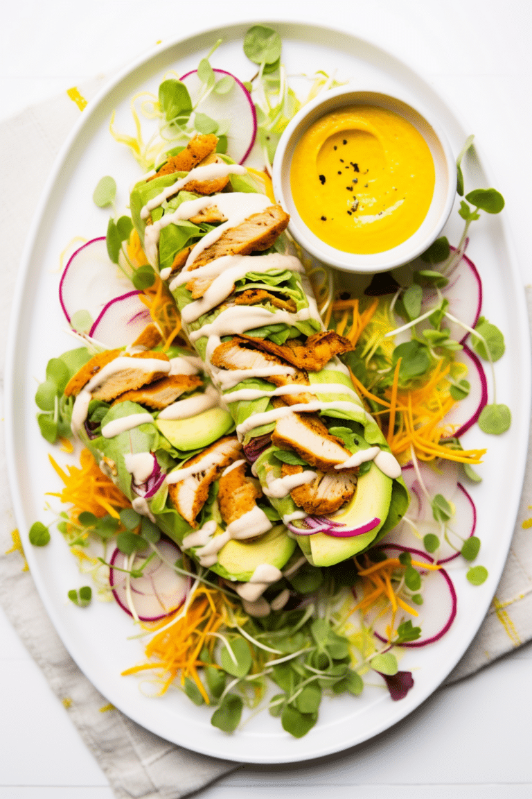 Low-Carb Ginger Turmeric Chicken Wraps_001