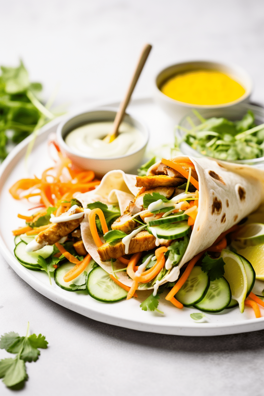 Ingredients for Ginger Turmeric Chicken Wraps