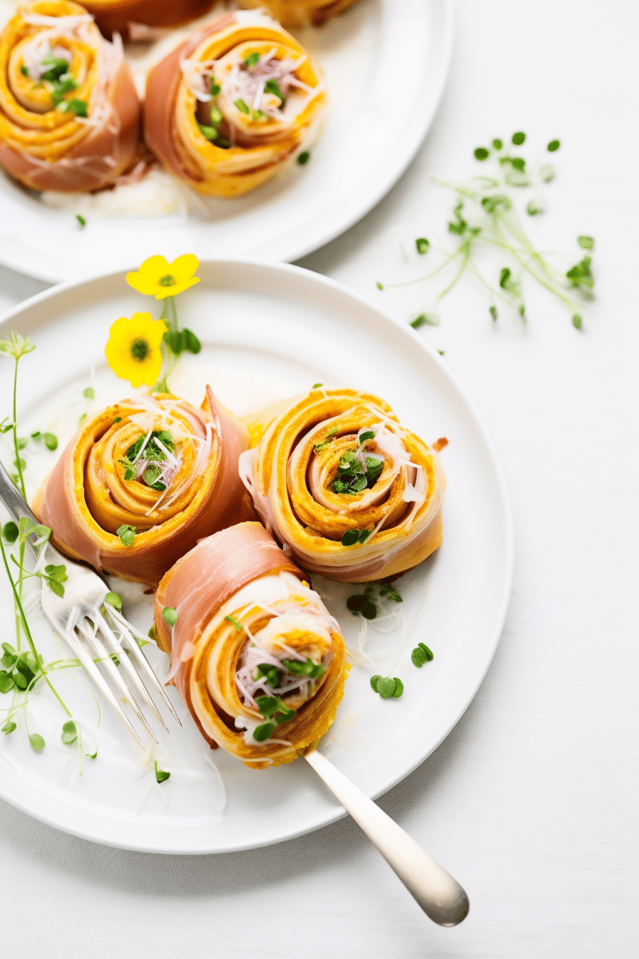 Preparing Low-Carb Ham and Cheese Breakfast Roll-Ups