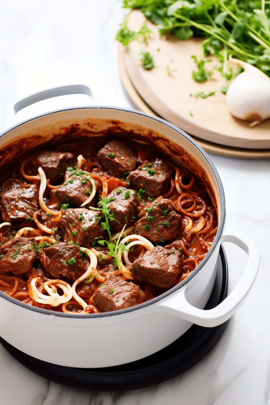 Cooking Low-Carb Hungarian Goulash with Turnip Noodles