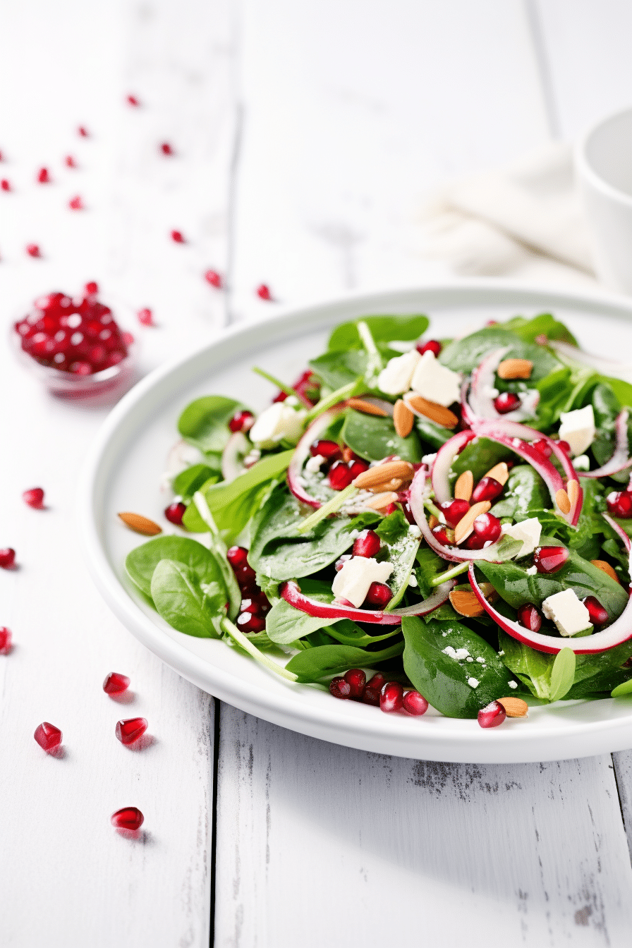 Low-Carb Pomegranate and Spinach Salad Preparation