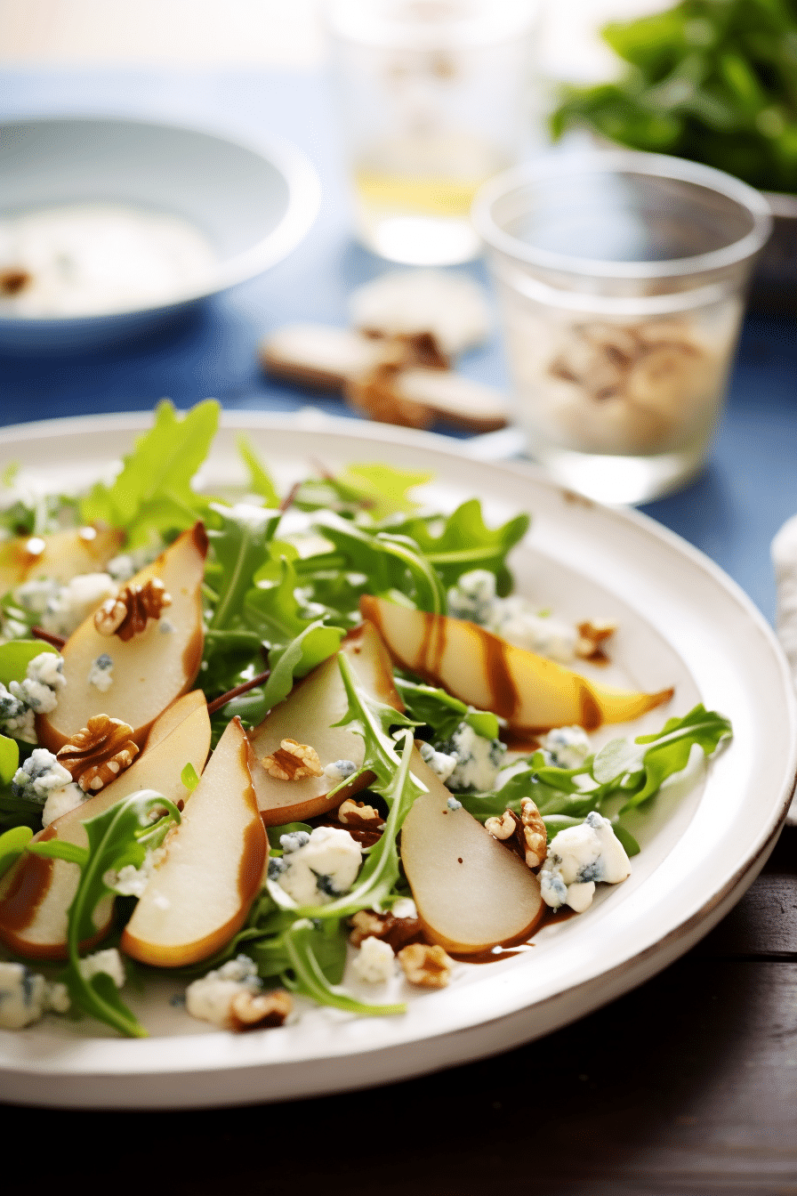 Low Carb Roasted Pear and Gorgonzola Salad Preparation