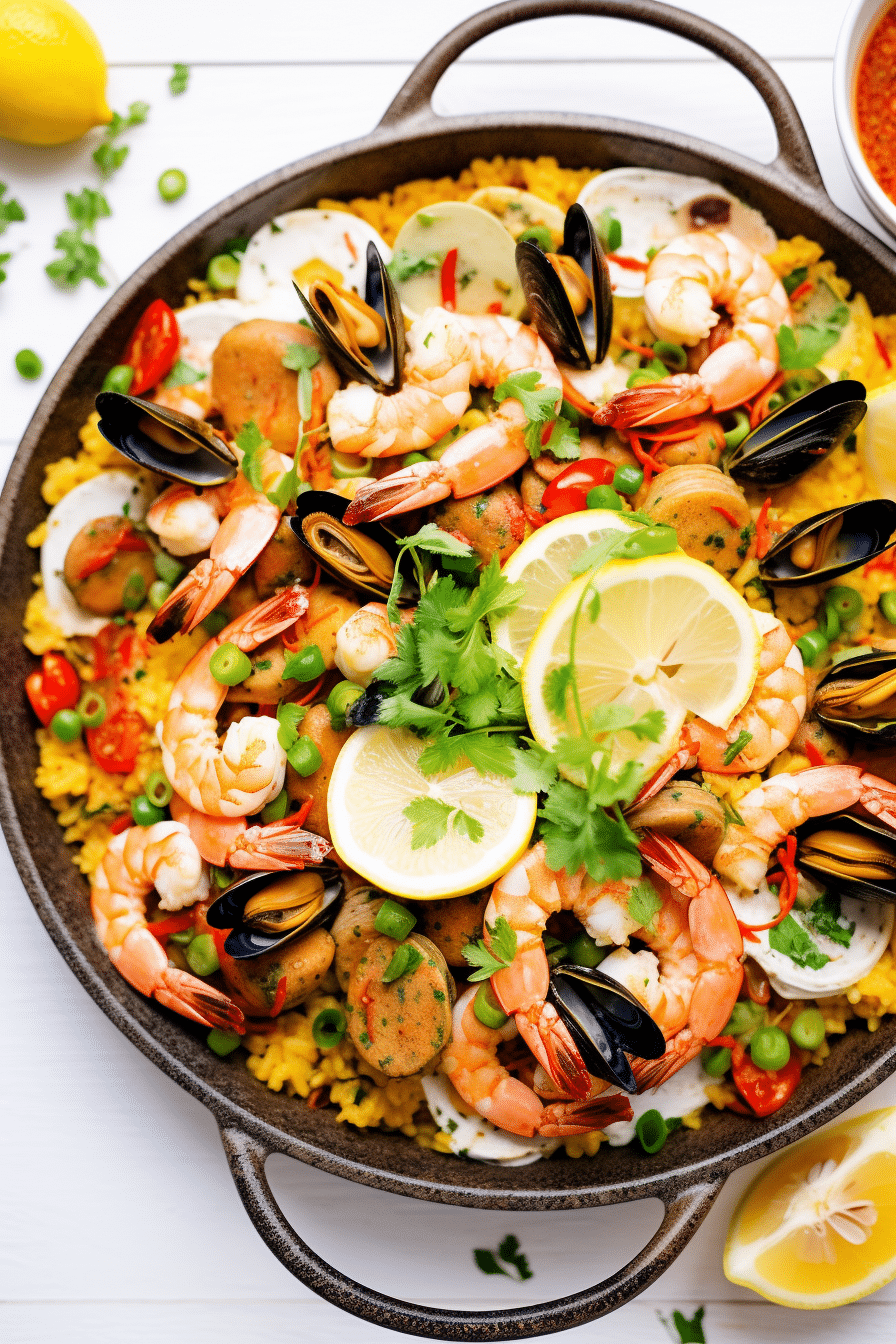 Keto Seafood Paella Cooking Process