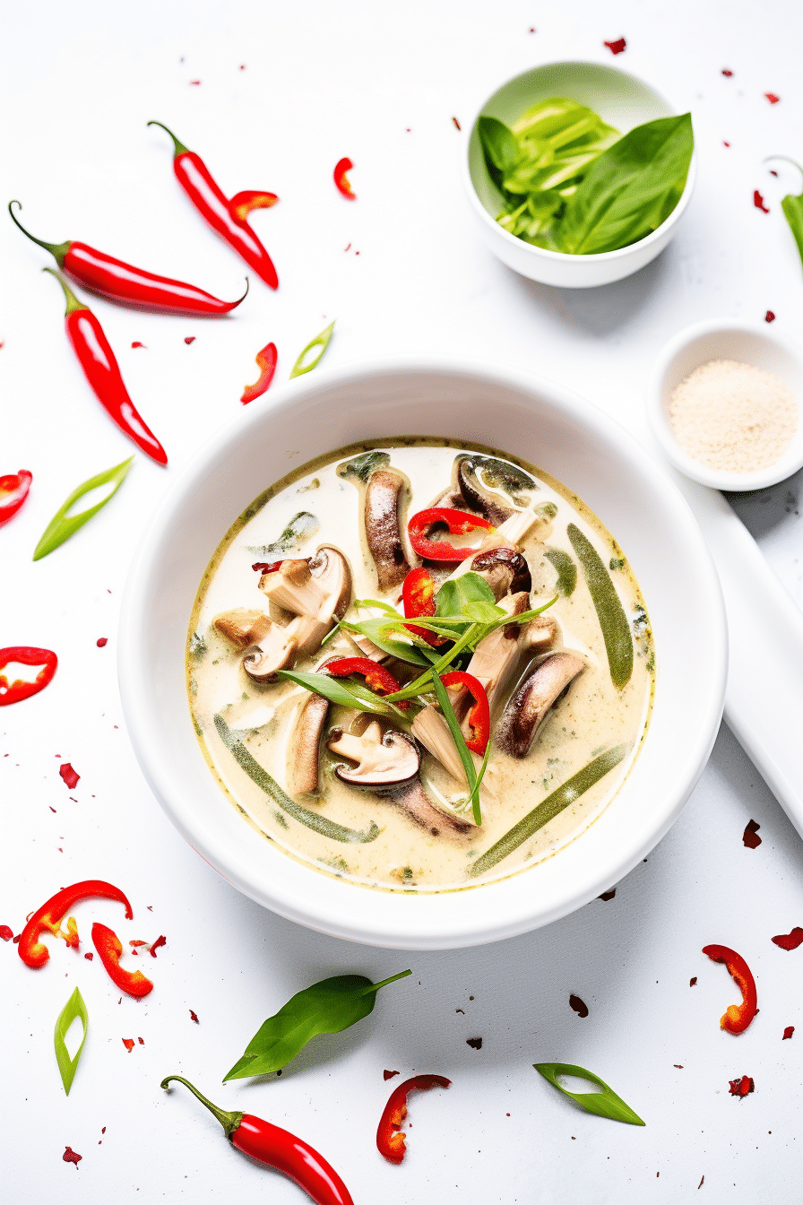 Low-Carb Spicy Thai Coconut Chicken Soup Preparation