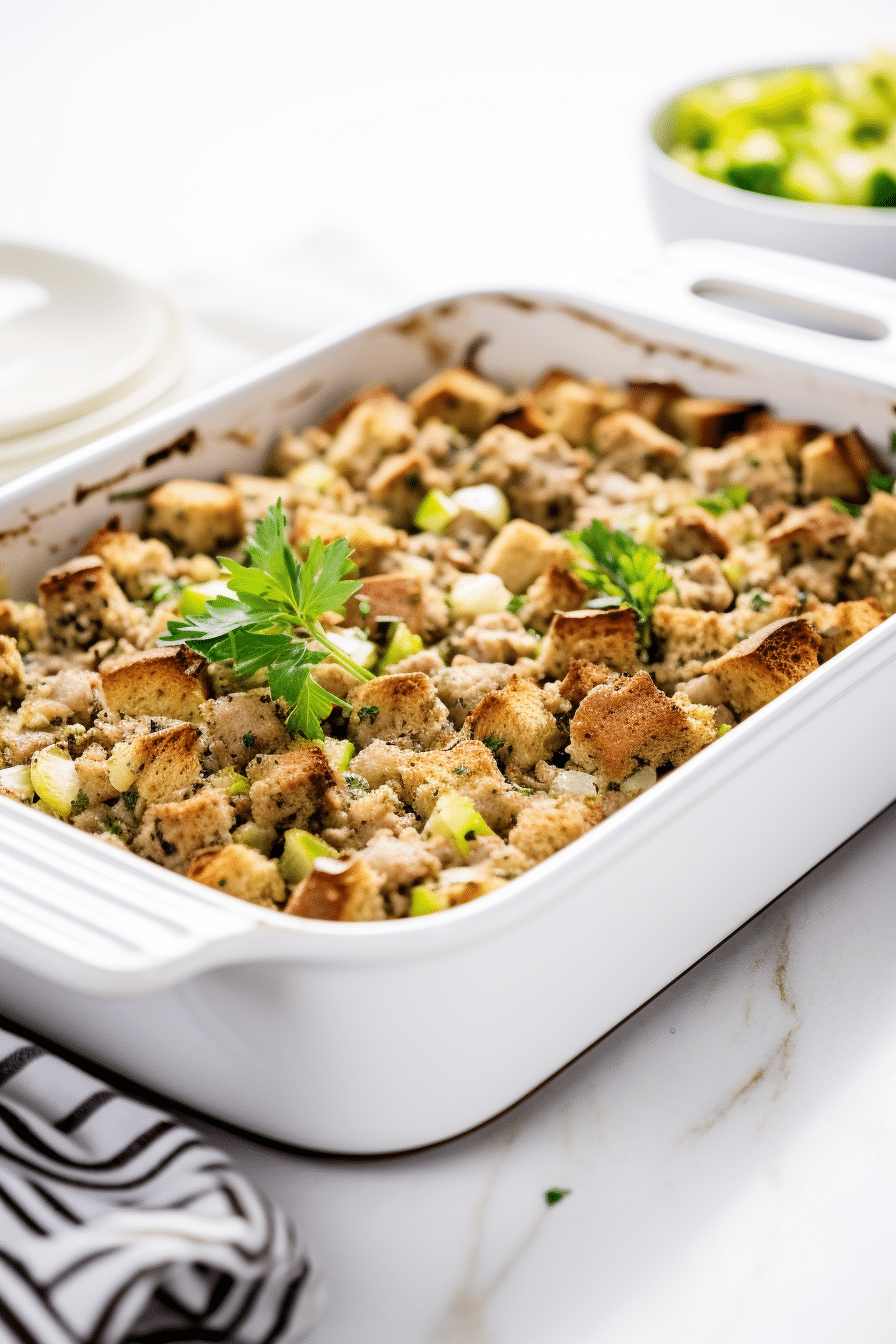 Preparing Sausage and Herb Keto Stuffing