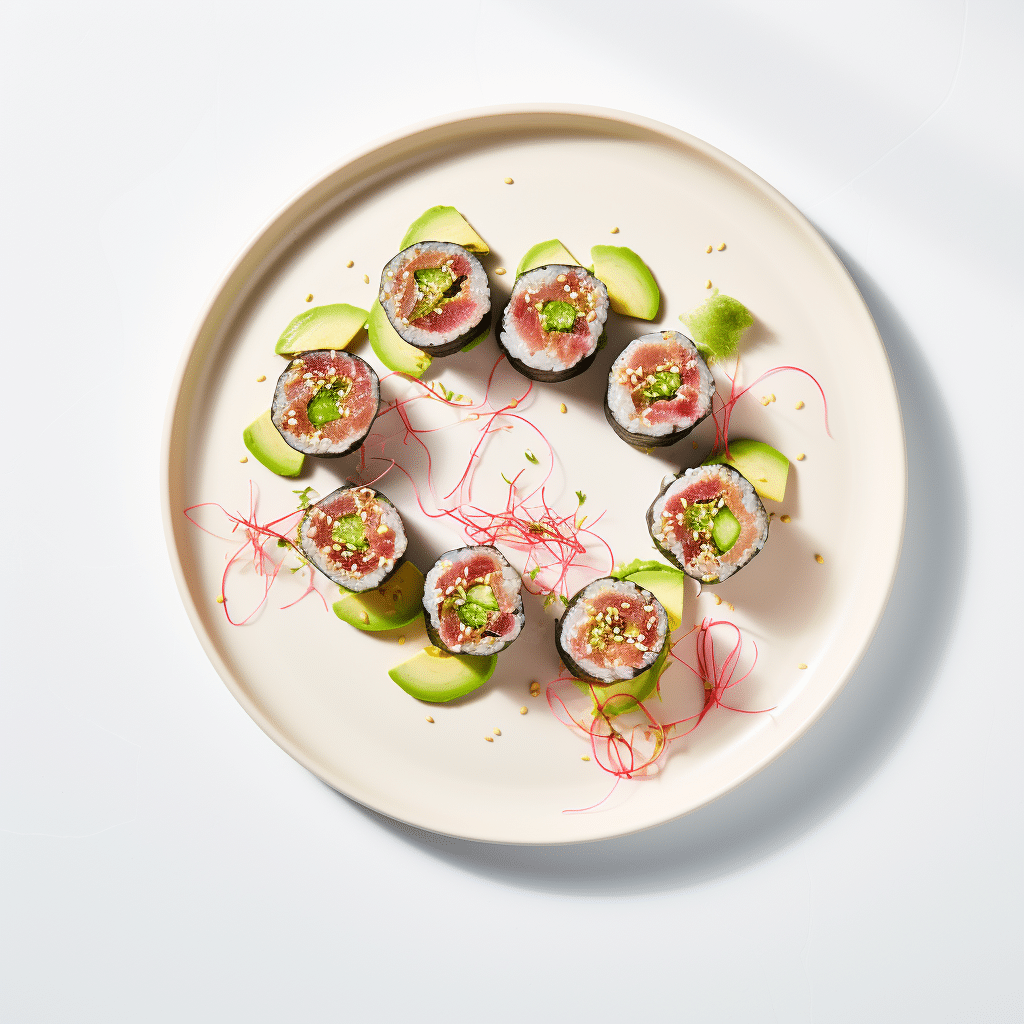Preparing Spicy Tuna and Avocado Keto Sushi Rolls