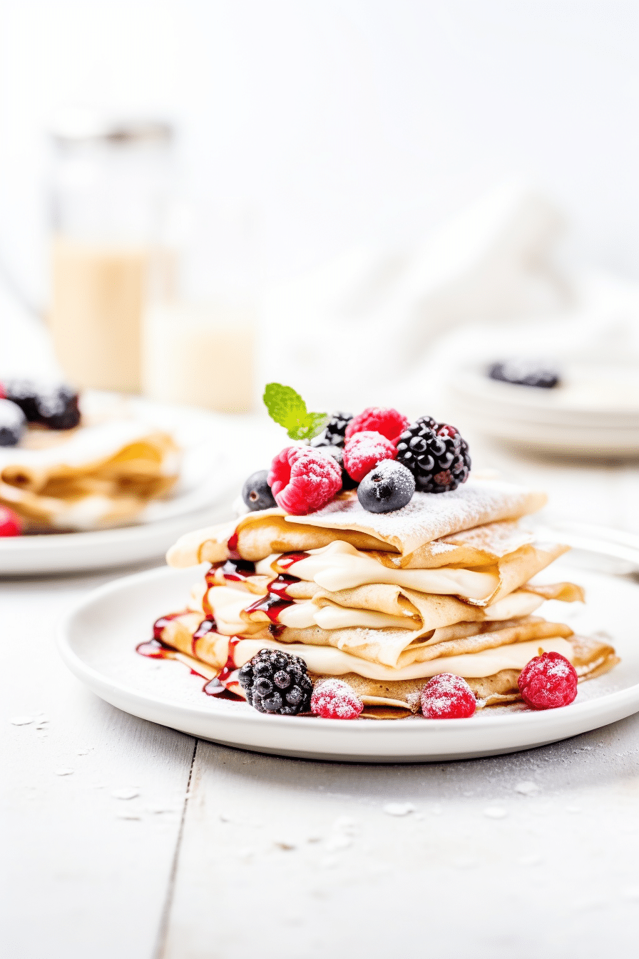 Keto Almond Flour Crepes with Berry Compote