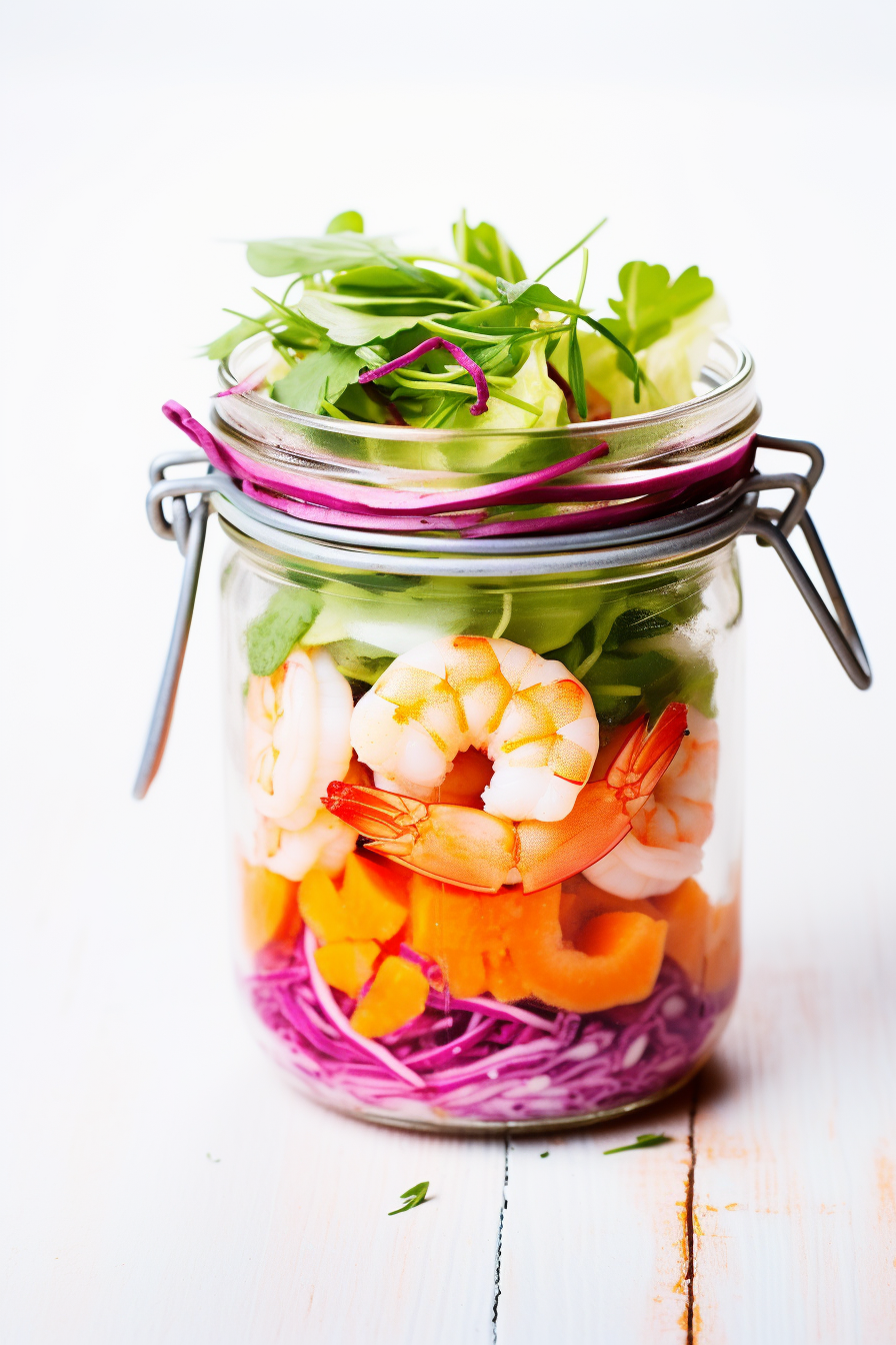 Keto Asian Shrimp Mason Jar Salad
