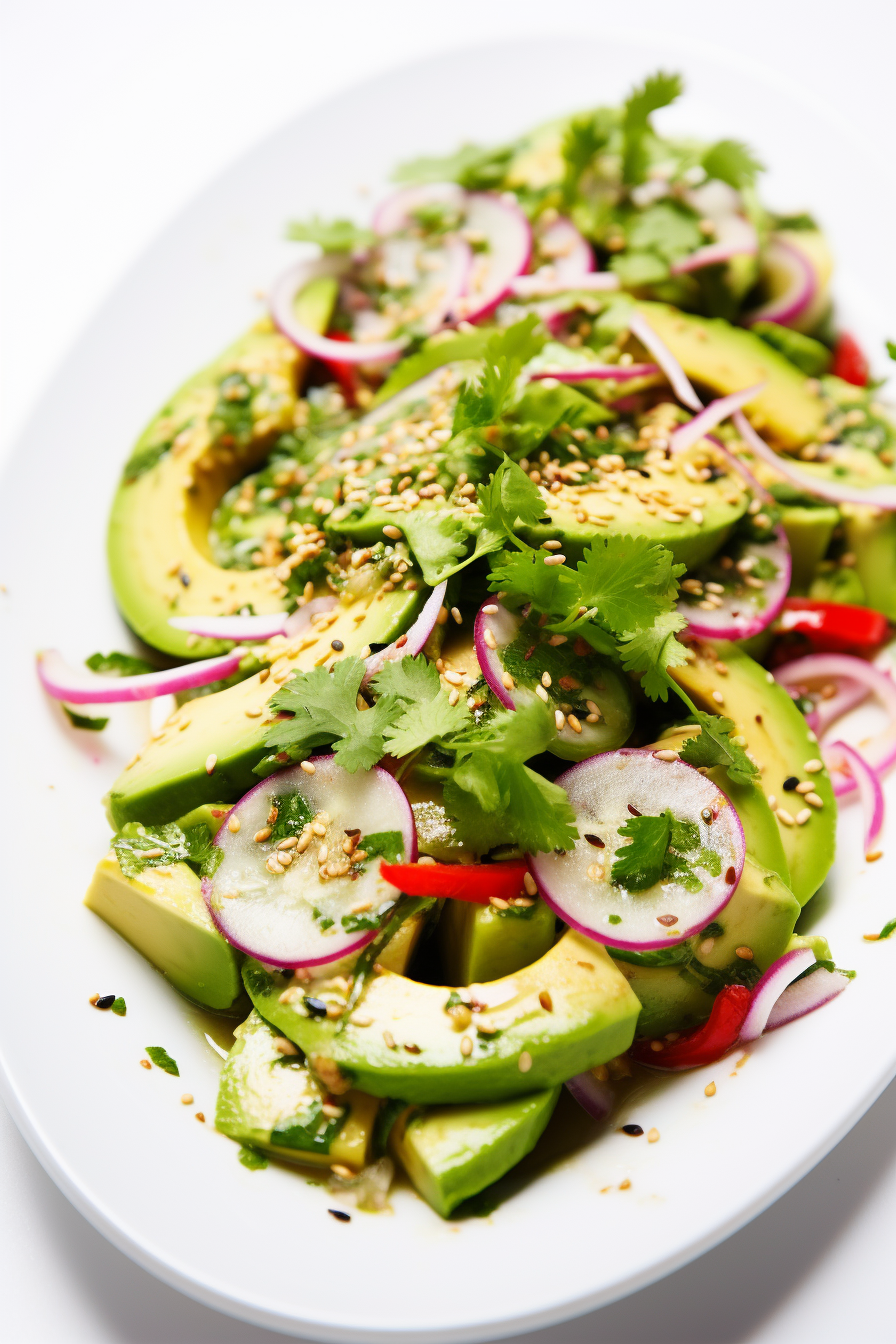 Preparing Keto Avocado and Cucumber Salad