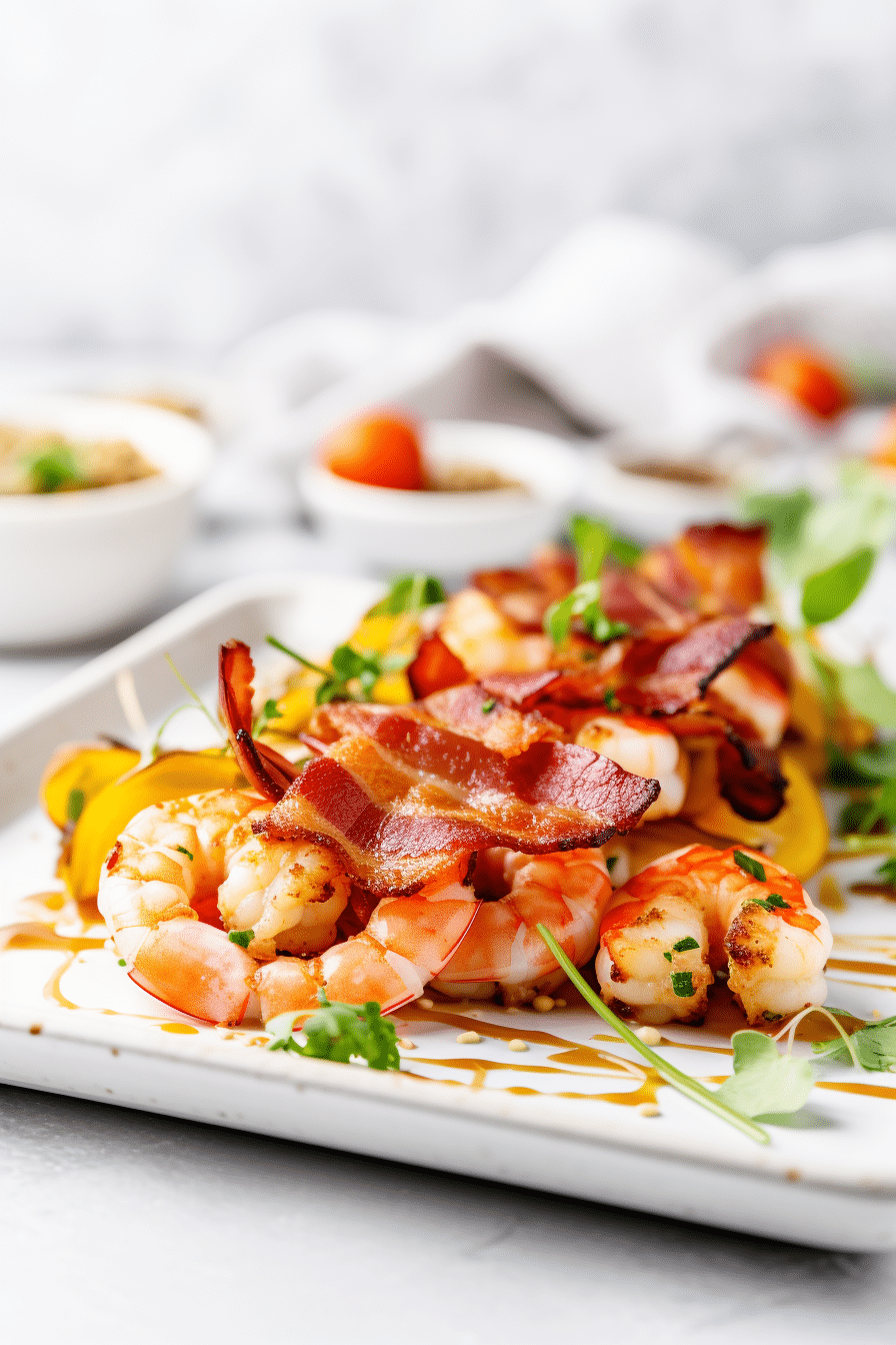 Keto Bacon-Wrapped Shrimp Ready to Serve