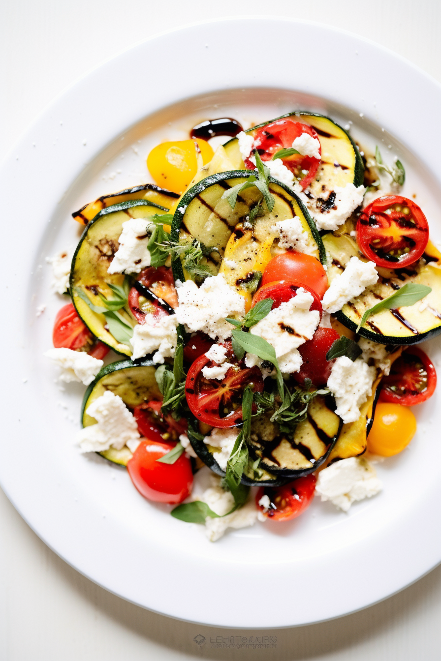 Keto Balsamic Roasted Vegetable Salad with Feta