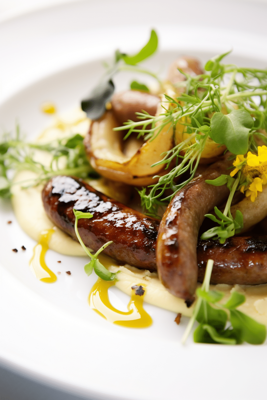 Keto Bangers and Mash with Celeriac Puree