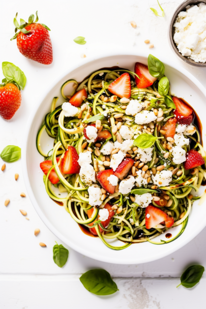 Keto Basil and Strawberry Zucchini Noodles_001