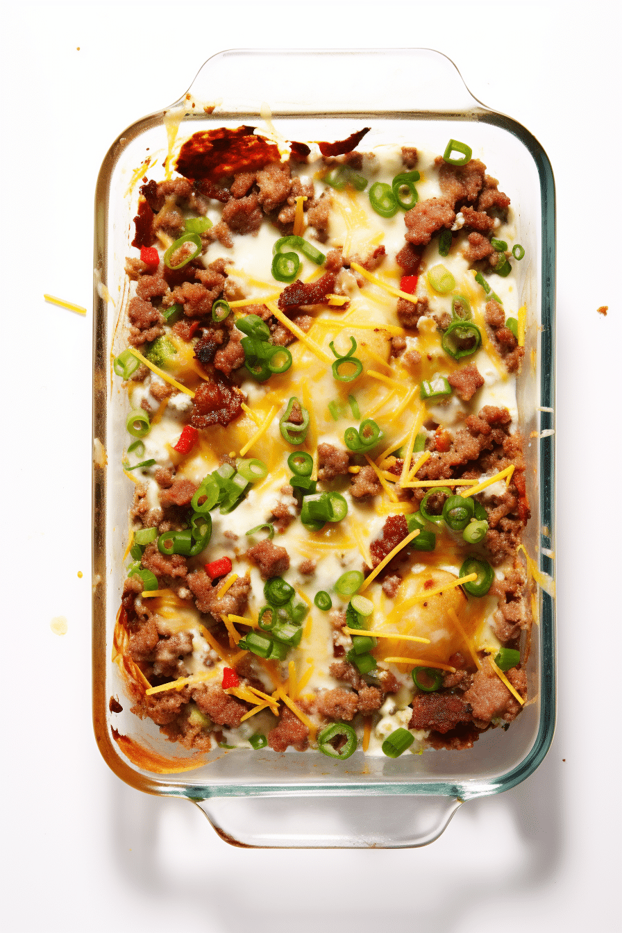 Keto Beef and Bacon Cheeseburger Casserole Cooking Process