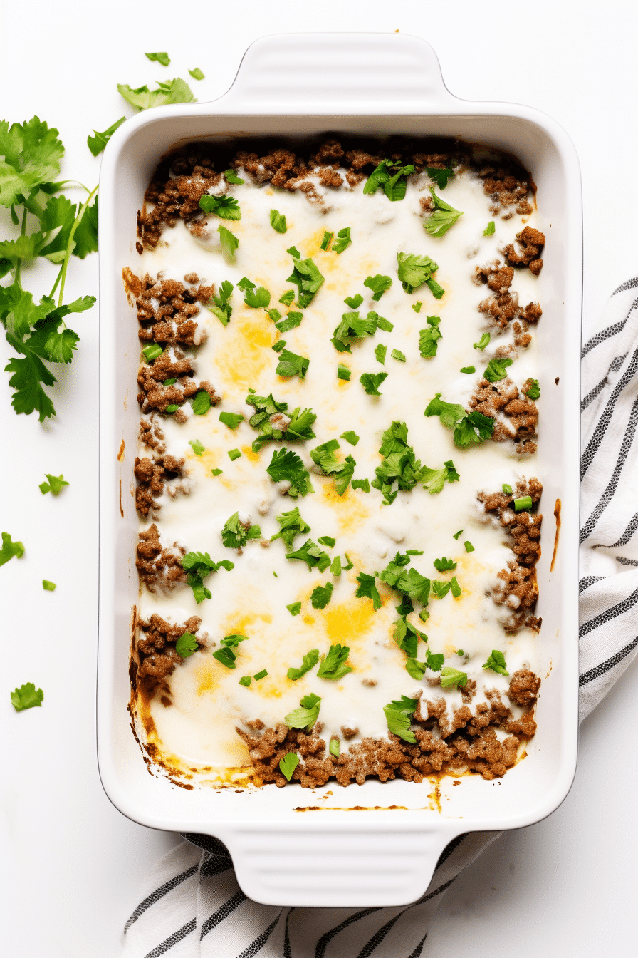 Keto Beef and Cauliflower Rice Casserole