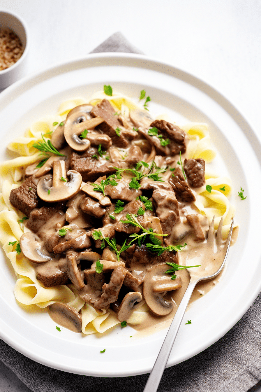 Keto Beef Stroganoff with Cauliflower Noodles