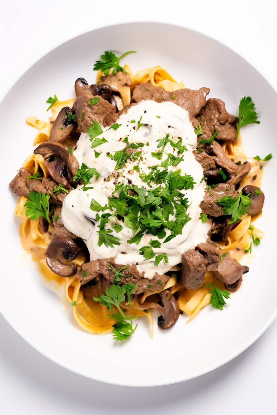 Keto Beef Stroganoff with Mushrooms Ready to Serve