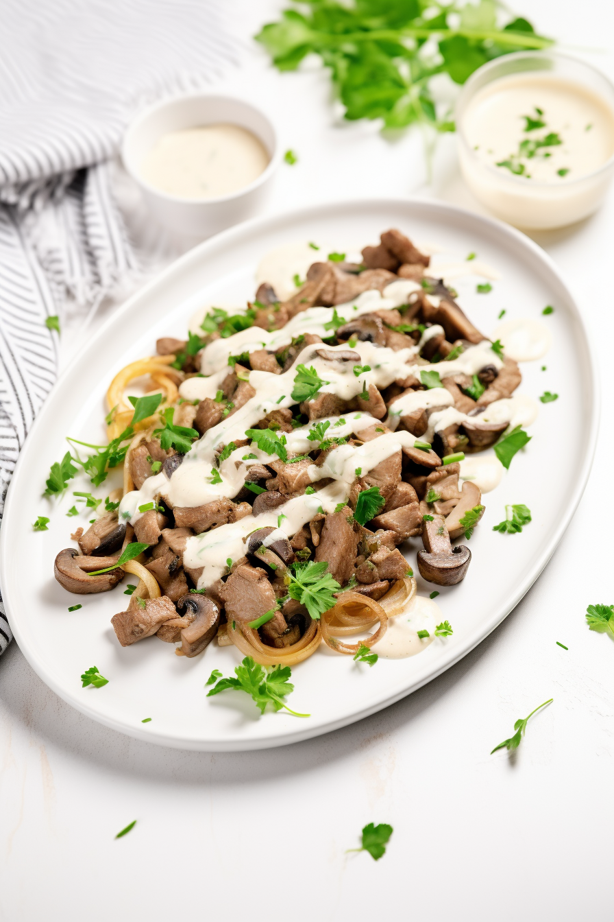 Preparing Keto Beef Stroganoff
