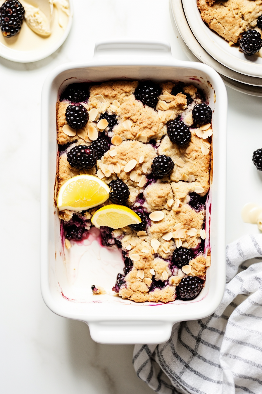 Preparing Keto Blackberry Cobbler