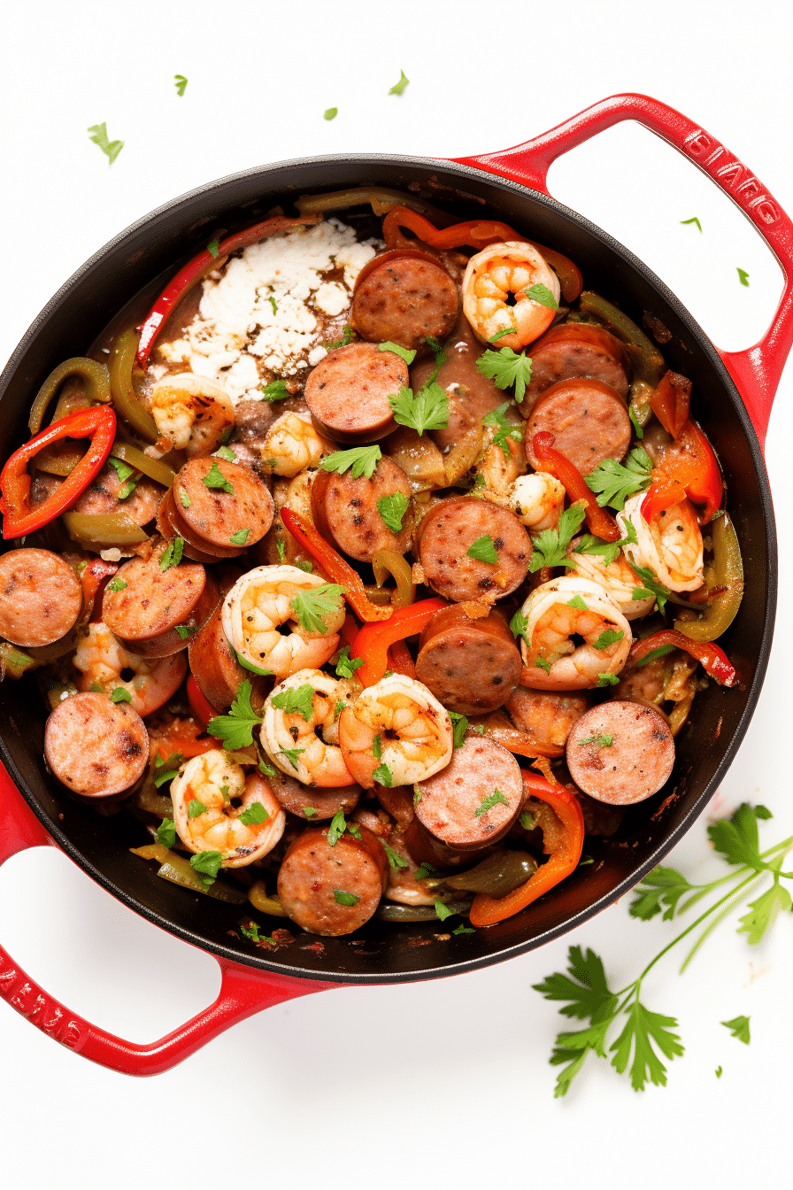 Ready to Serve Keto Cajun Shrimp and Sausage Skillet