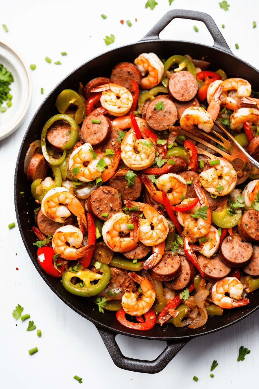 Sizzling Keto Cajun Shrimp and Sausage Skillet