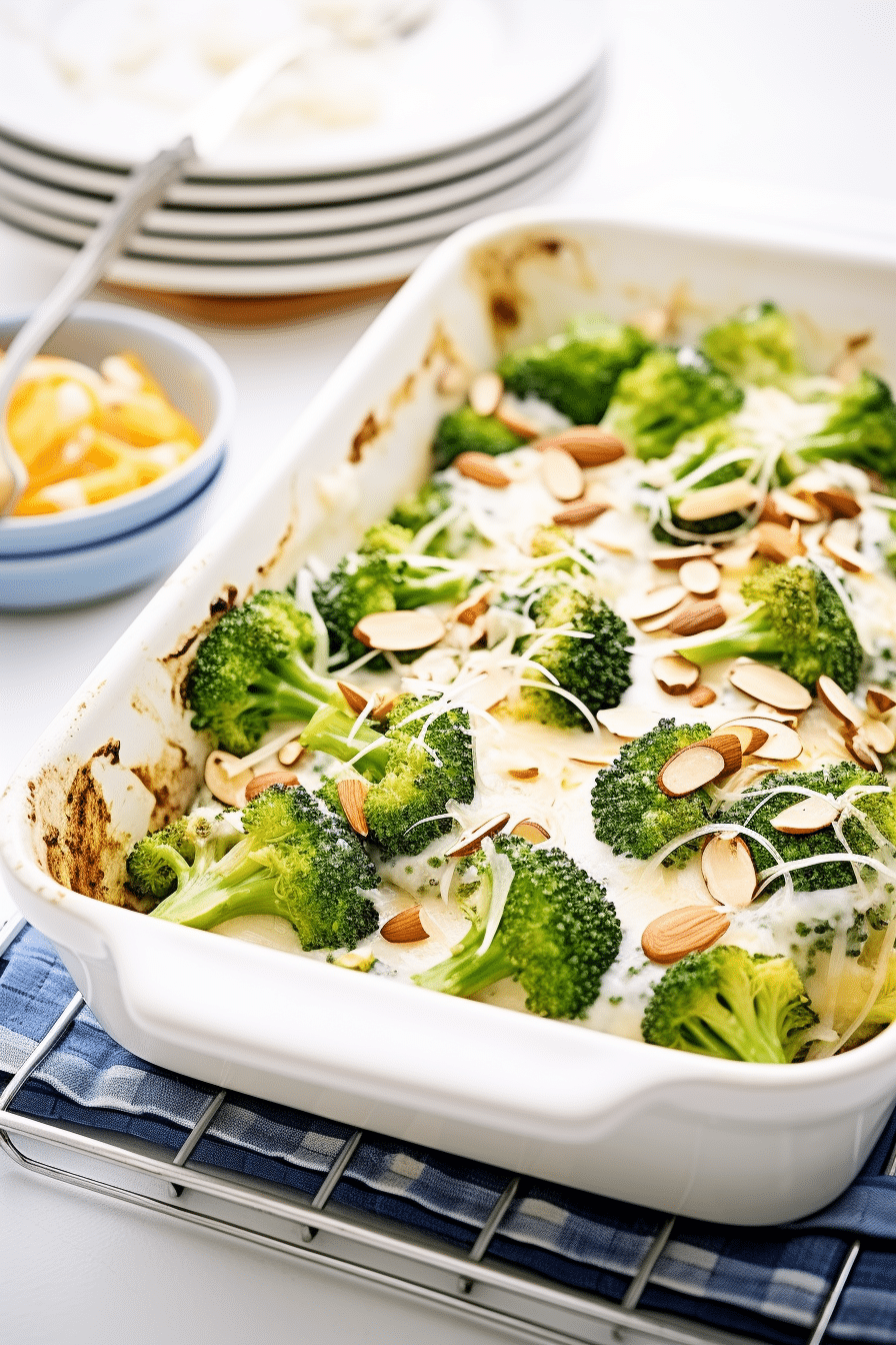 Ingredients for Keto Cheesy Broccoli and Almond Bake