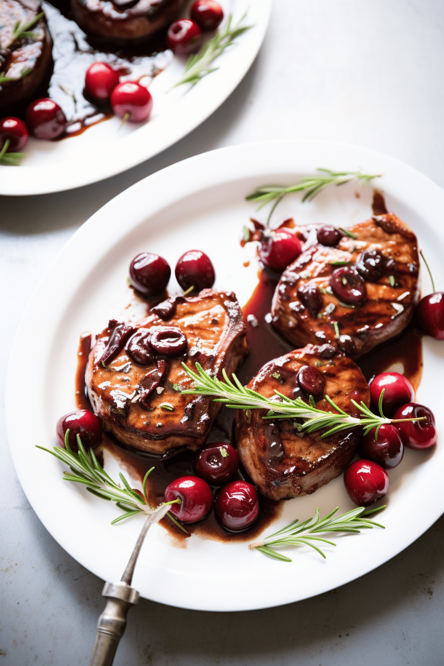 Keto Cherry Balsamic Pork Chops Sauce