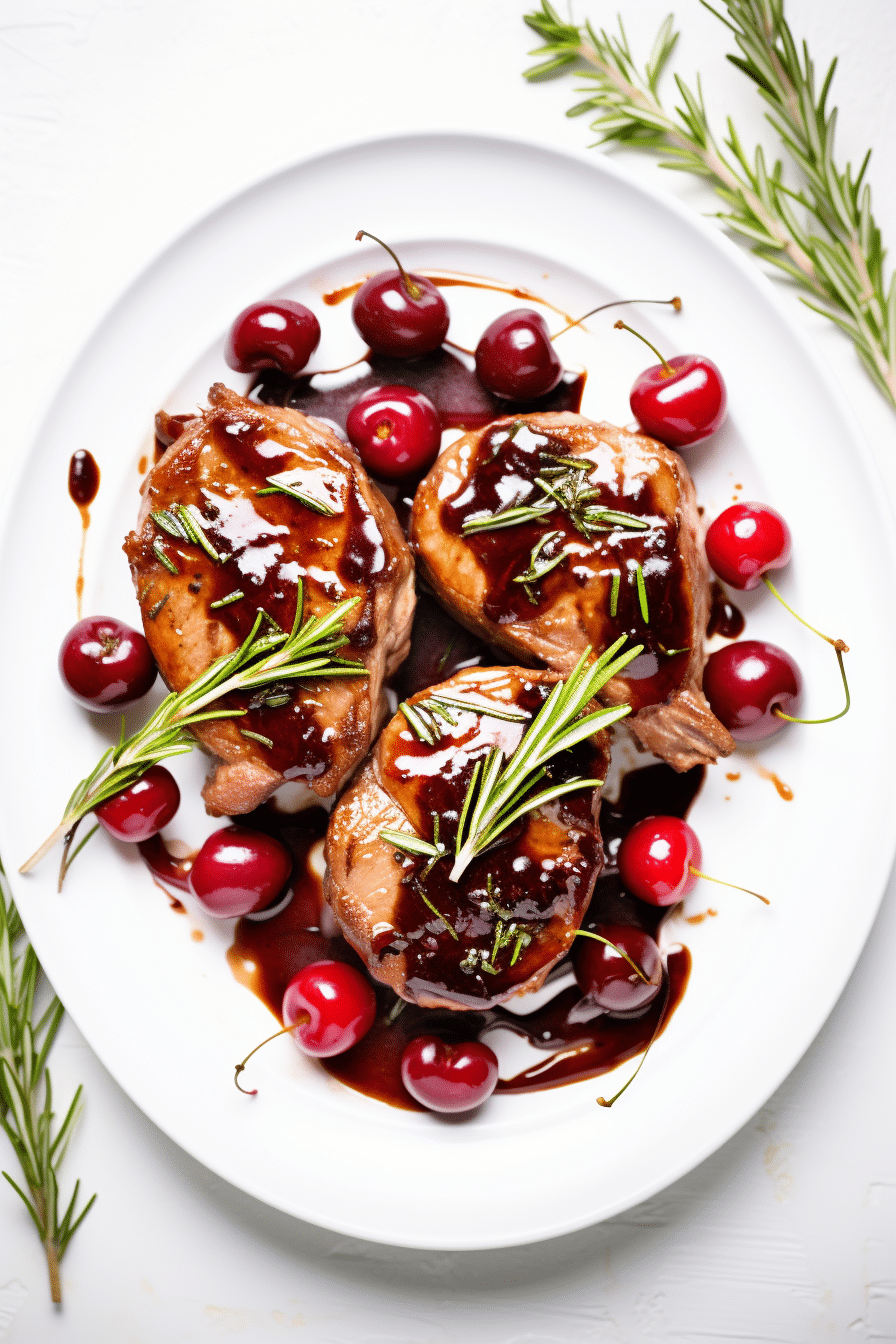 Preparing Keto Cherry Balsamic Pork Chops