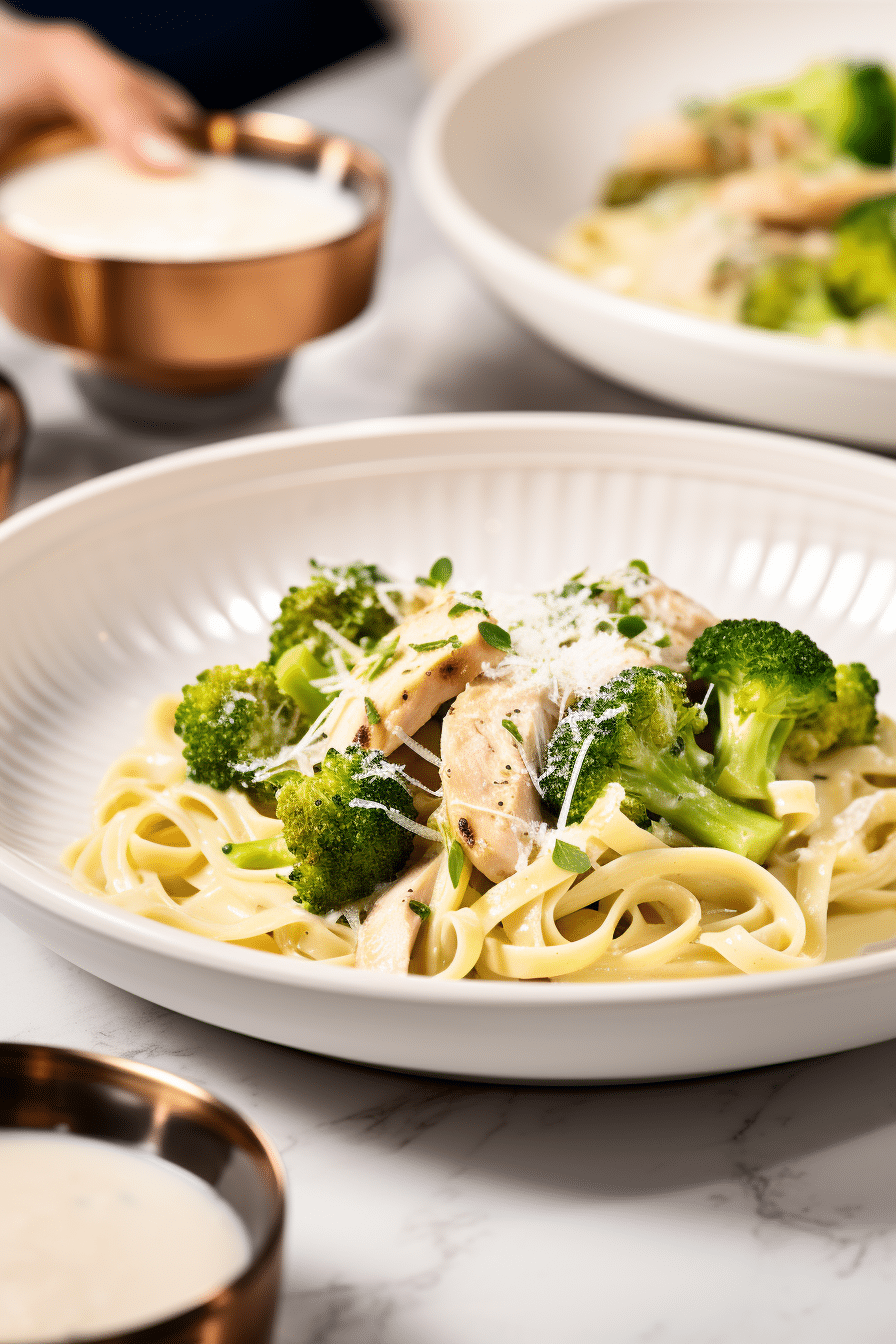 Keto Chicken Alfredo with Broccoli Noodles