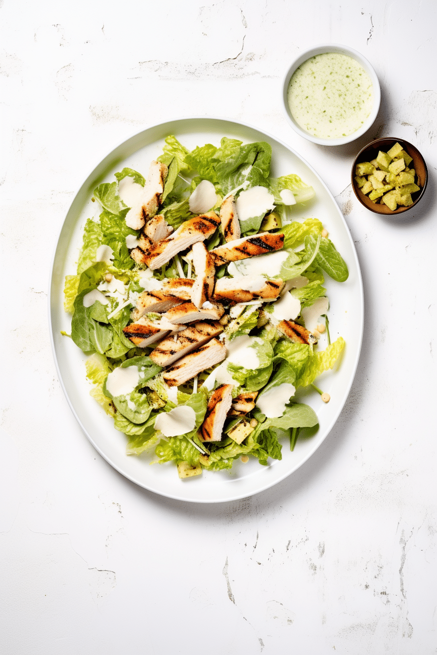 Keto Chicken and Avocado Caesar Salad