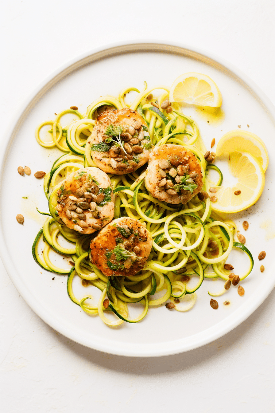 Keto Chicken Piccata with Zucchini Noodles