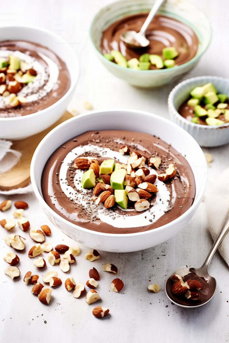 Keto Chocolate Hazelnut Smoothie Bowl Preparation