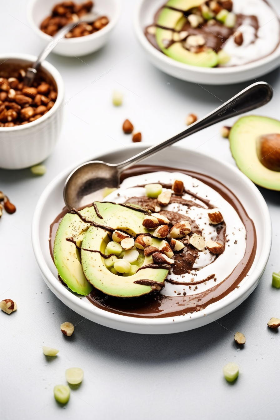 Ingredients for Keto Chocolate Hazelnut Smoothie Bowl