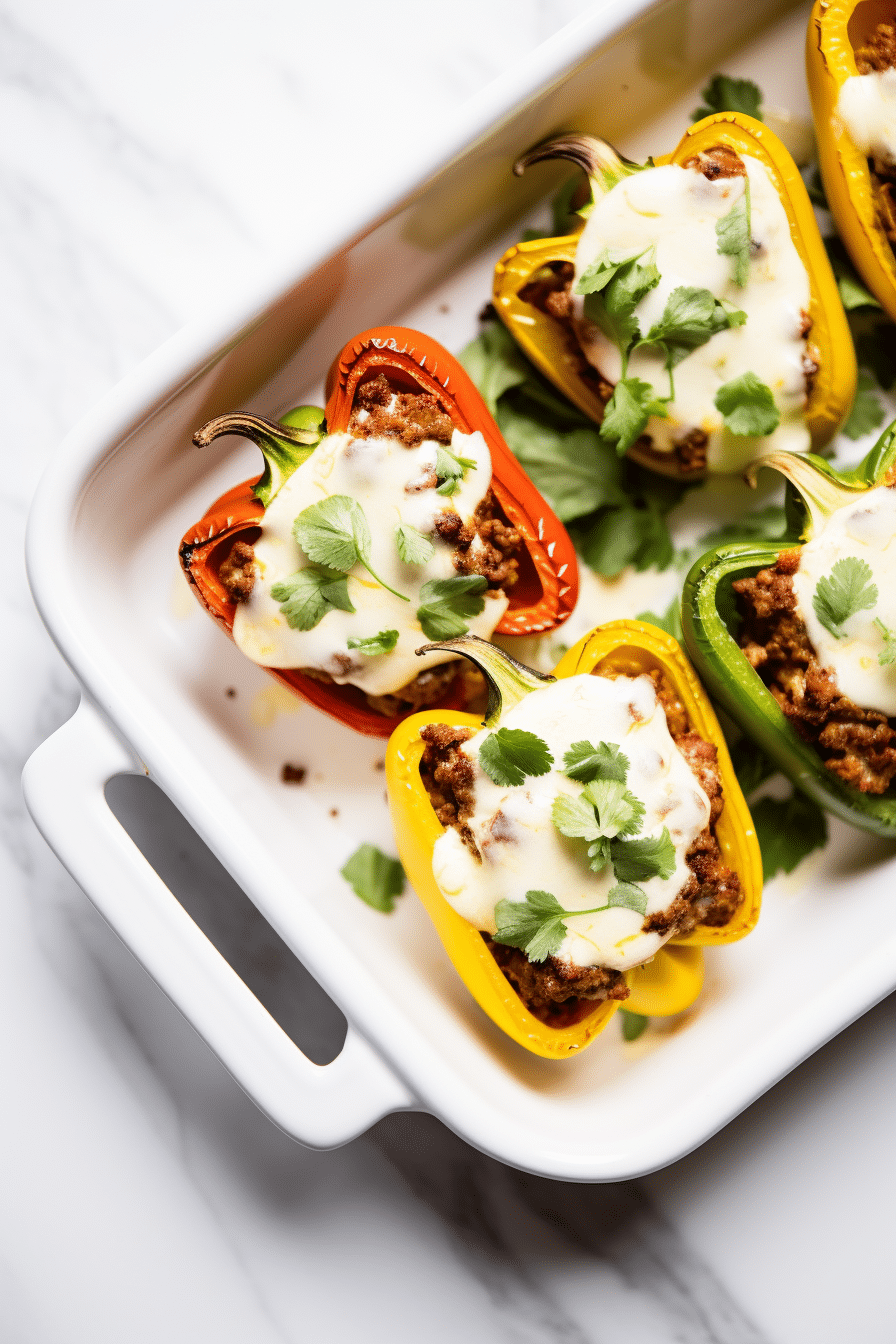 Preparing Keto Chorizo and Egg Stuffed Peppers