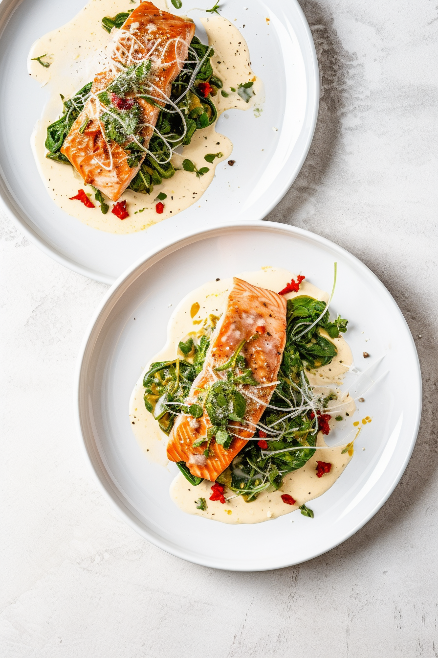 Preparing Keto Creamy Tuscan Salmon