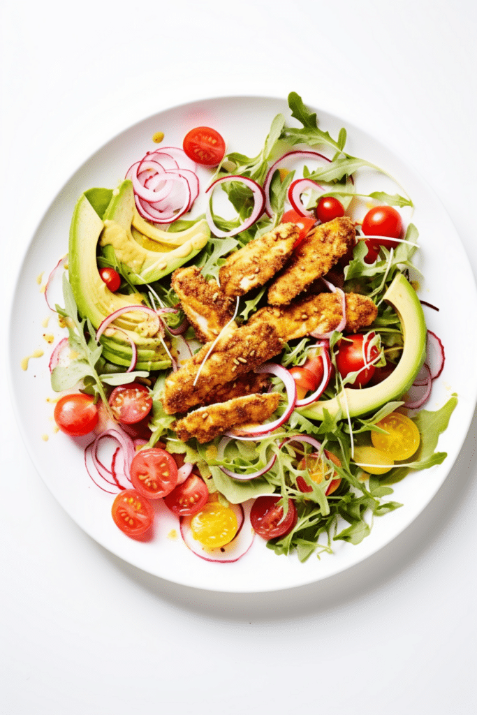 Keto Crispy Chicken and Avocado Salad_001