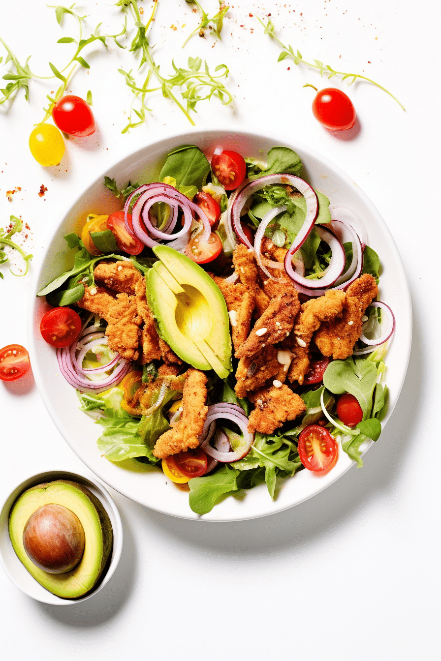 Keto Crispy Chicken and Avocado Salad