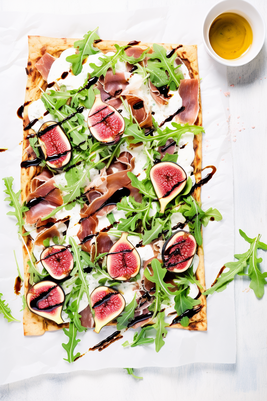 Keto Fig and Prosciutto Flatbread Ready to Serve