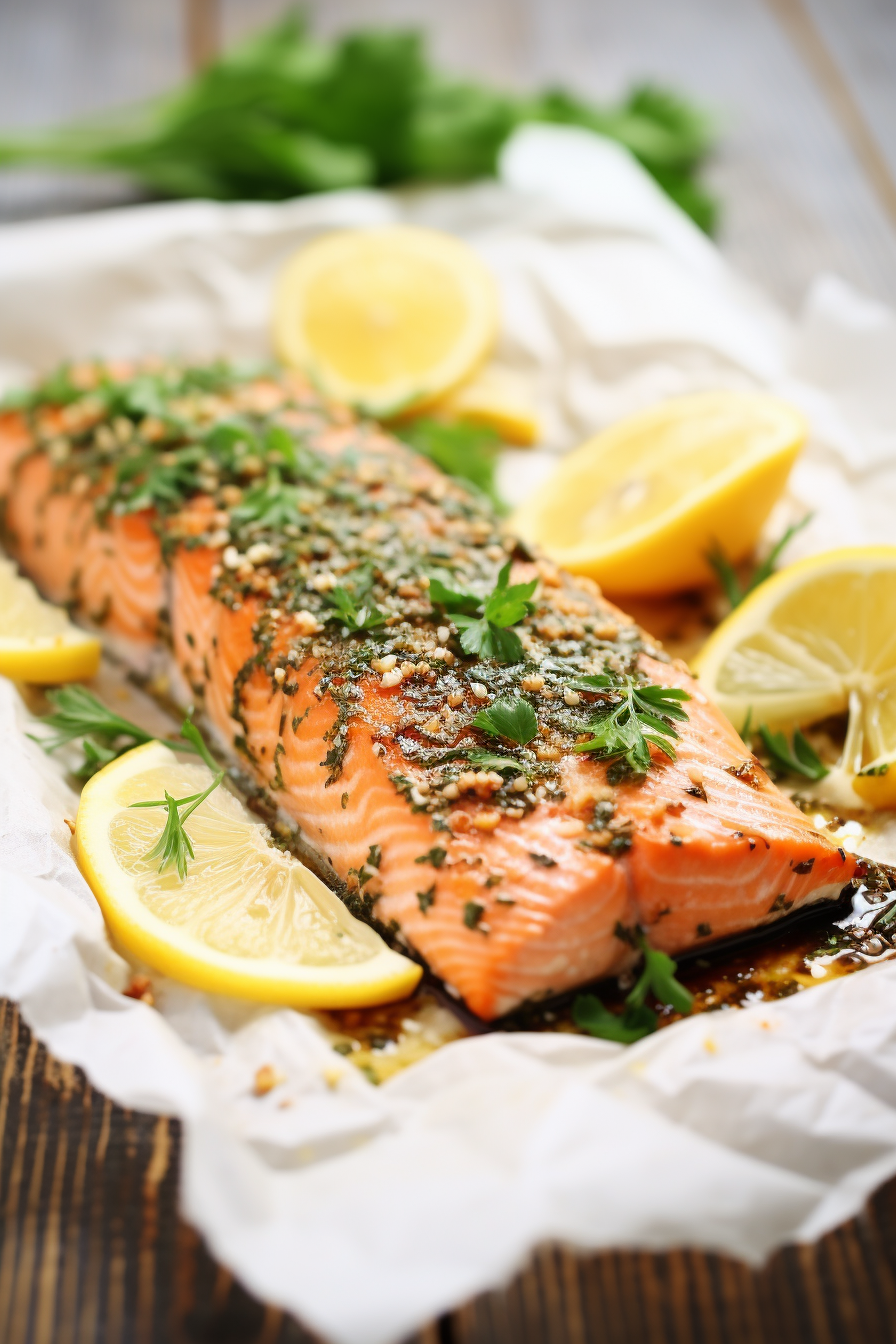 Preparing Keto Garlic Butter Baked Salmon