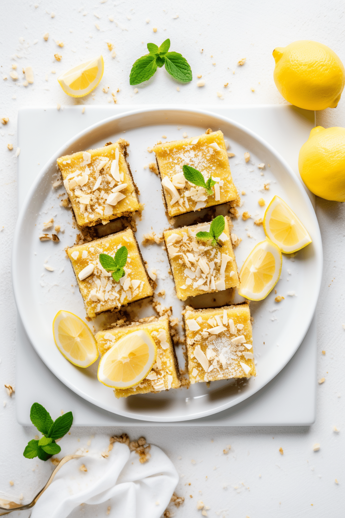 Keto, Gluten-Free, Dairy-Free Coconut Lemon Bars with a Touch of Mint_001
