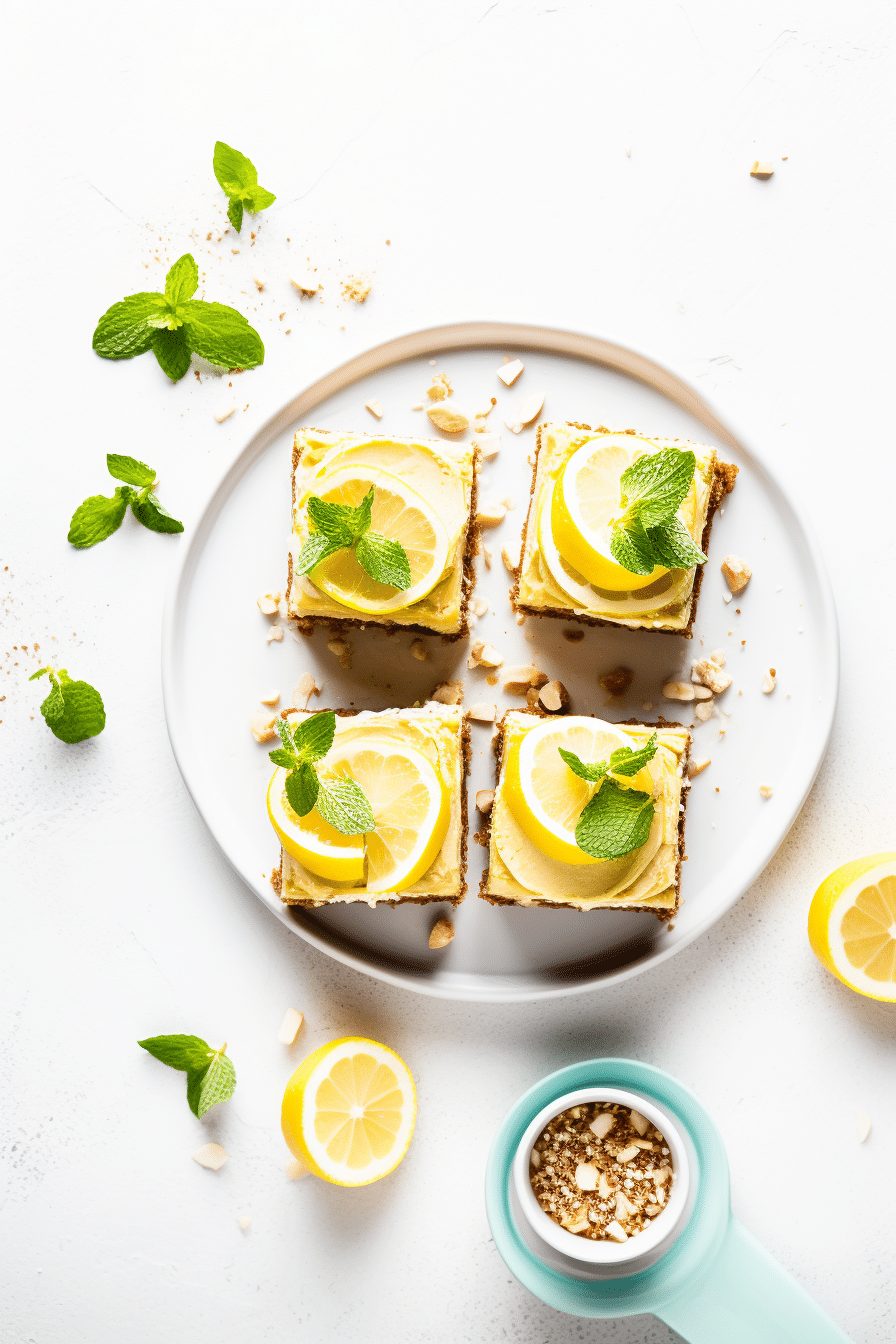 Keto Gluten-Free Dairy-Free Coconut Lemon Bars with a Touch of Mint