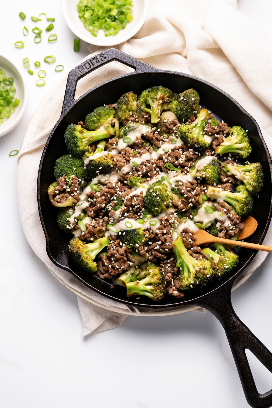 Keto Ground Beef and Broccoli Stir Fry