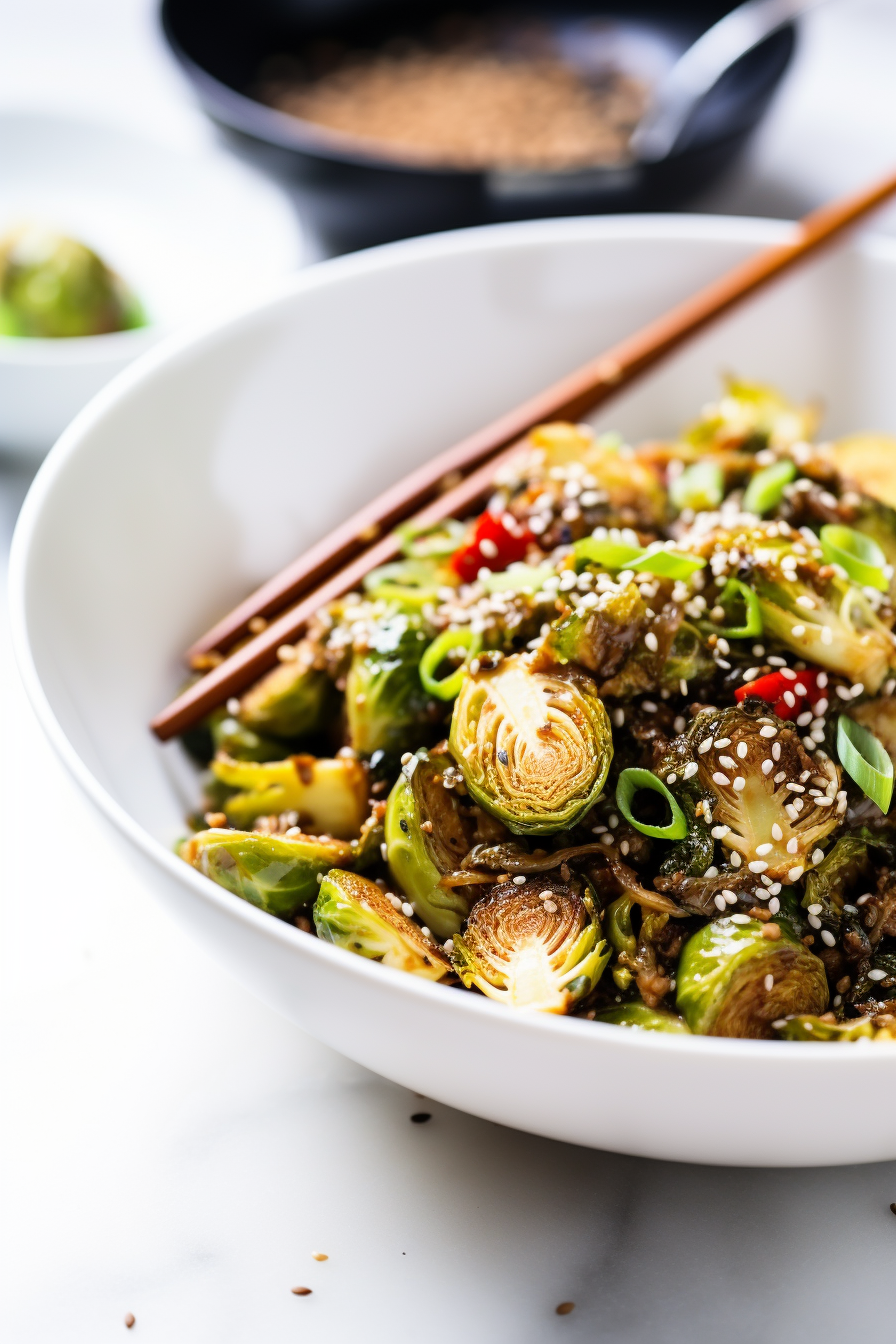 Keto Ground Beef and Brussels Sprouts Stir Fry Cooking