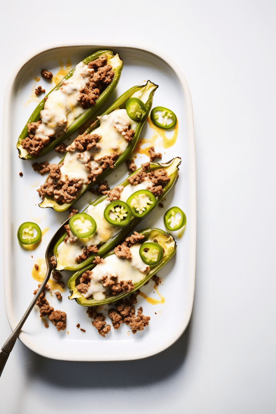 Keto Ground Beef and Cheese Stuffed Jalapeños Ready to Serve