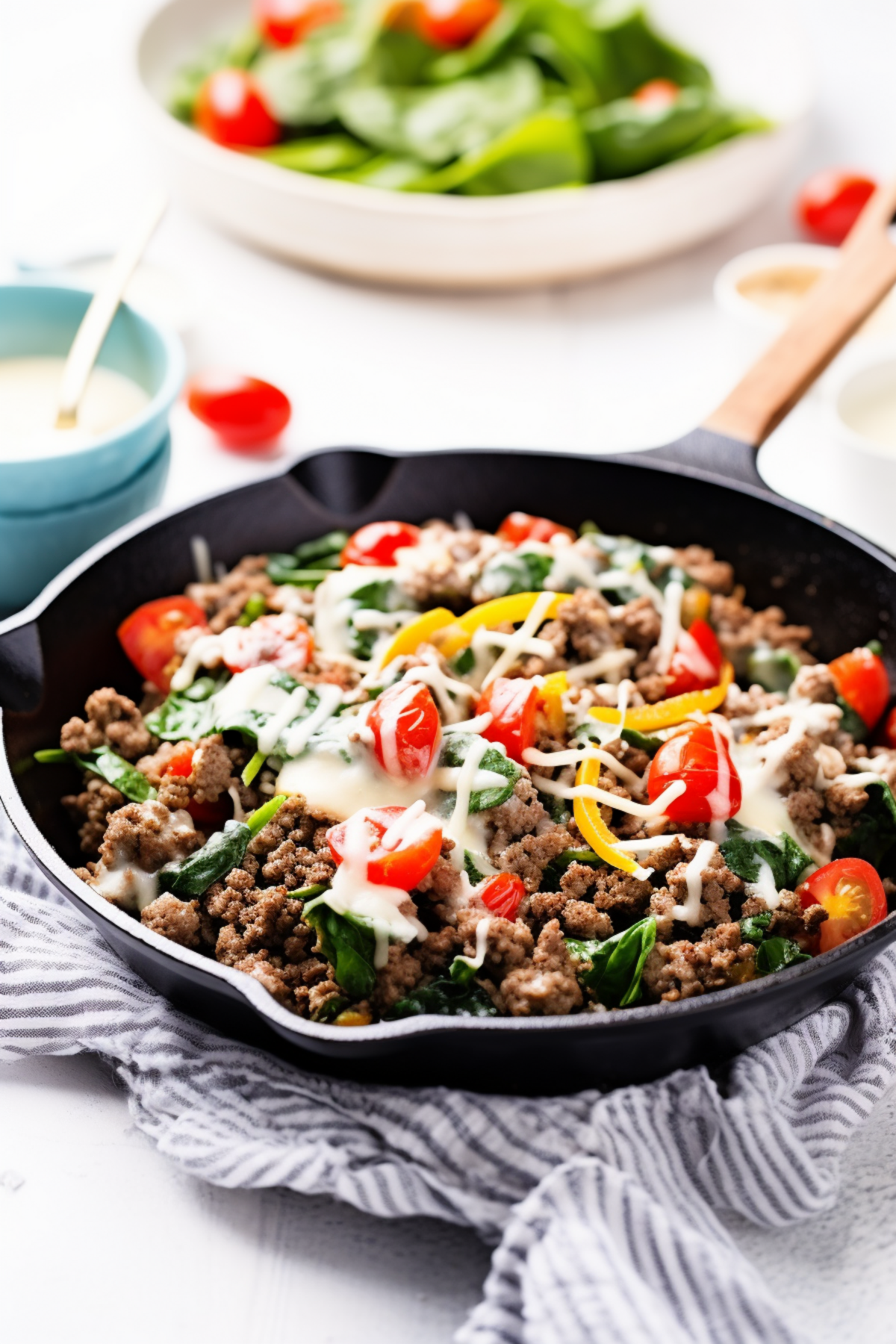Keto Ground Beef and Spinach Skillet_001