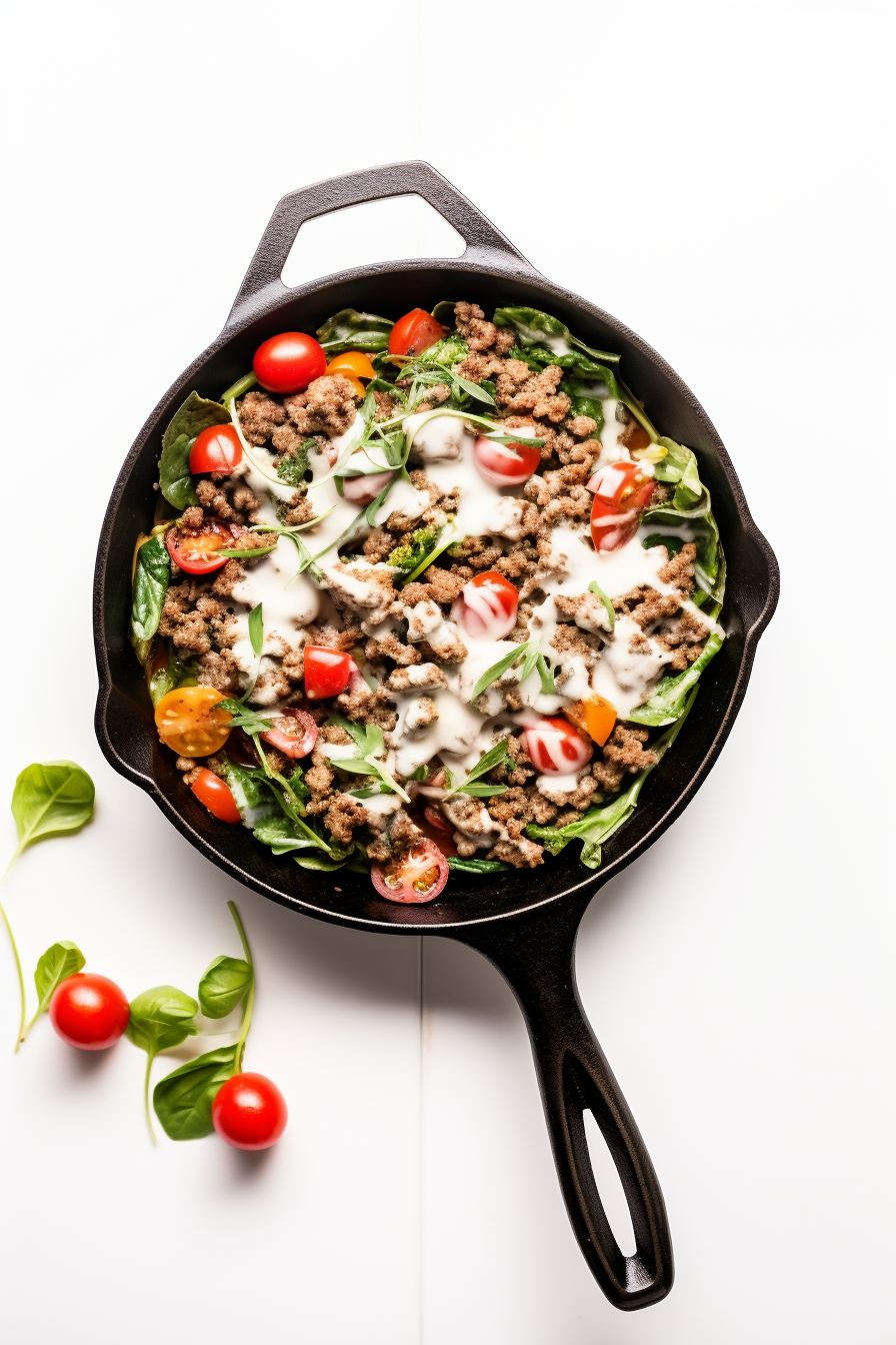 Keto Ground Beef and Spinach Skillet
