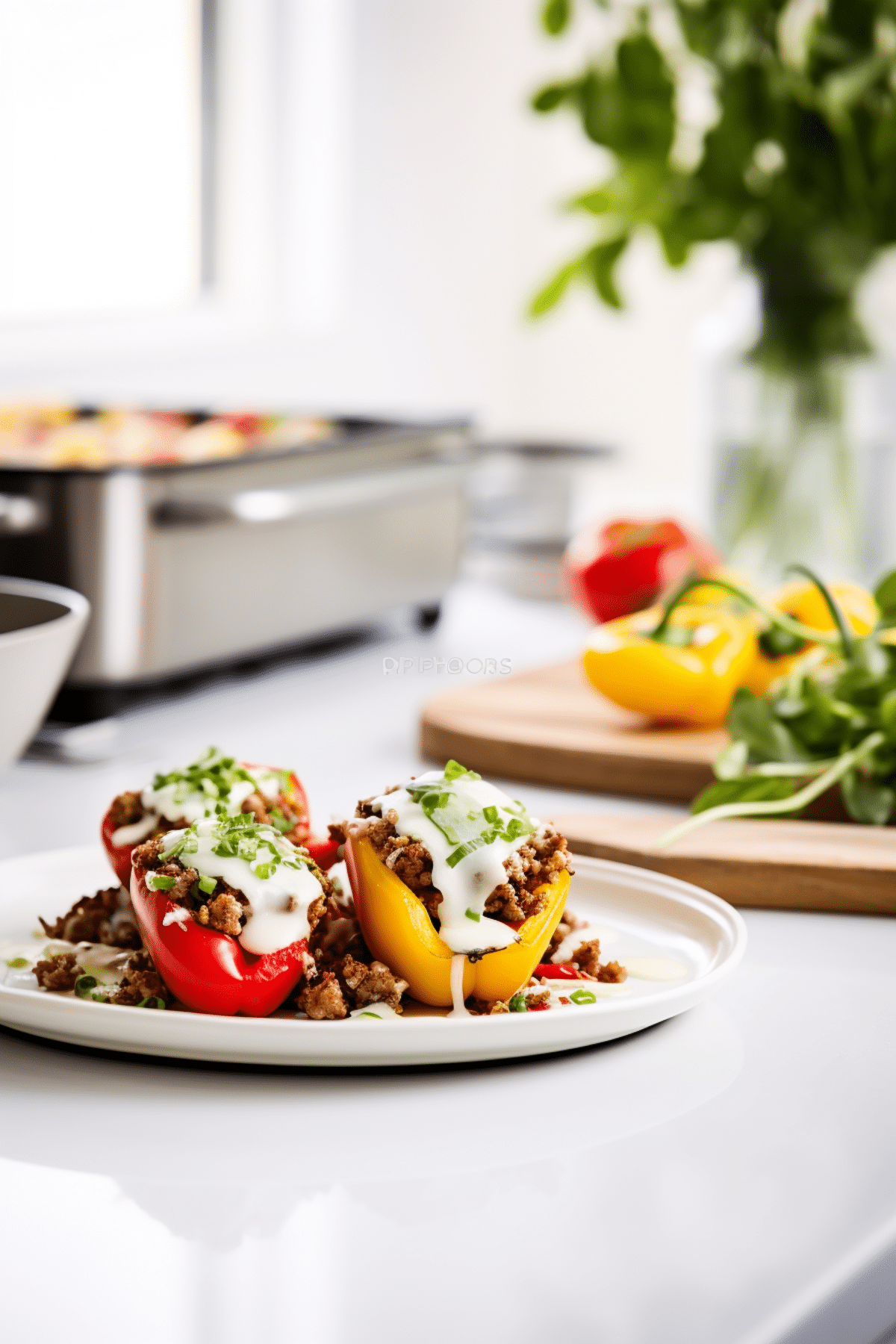 Keto Ground Beef and Walnut Stuffed Peppers_001